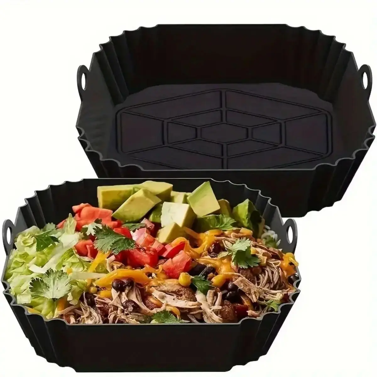 Reusable Air Fryer Silicone Po - Food Storage With Dividers 评论和价格