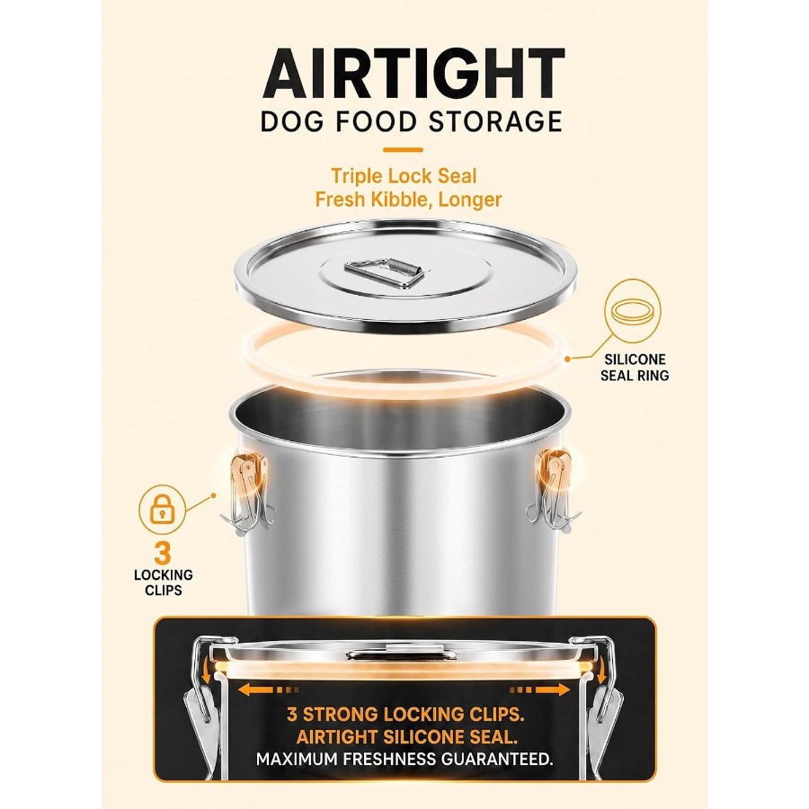 35LBS Airtight Stainless Steel - Food Storage Containers 评论和价格