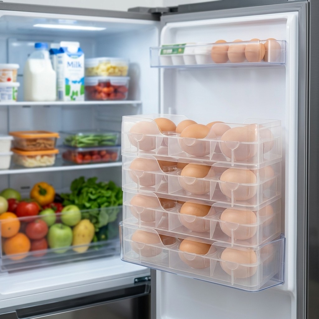 Stackable Egg Holder Fridge Or - Food Storage With Dividers 评论和价格