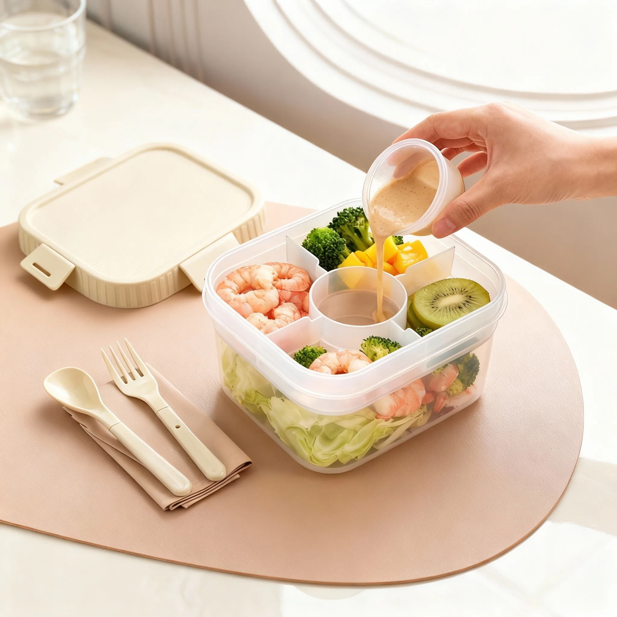 Portable Plastic Double-layer  - Food Storage Oven Safe 评论和价格