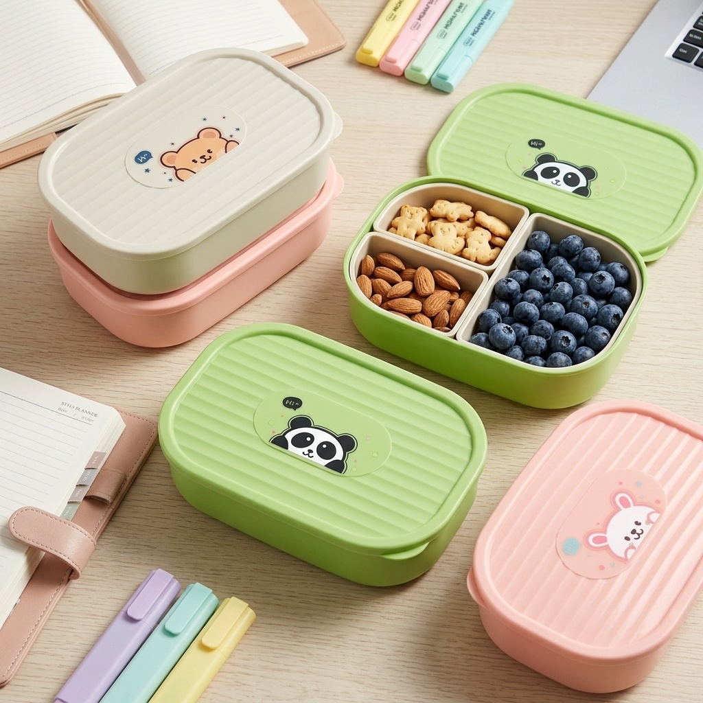Cute Plastic Divided Lunch Box - Food Storage Oven Safe 评论和价格