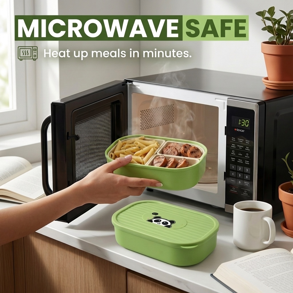 Cute Plastic Divided Lunch Box - Food Storage Oven Safe 评论和价格