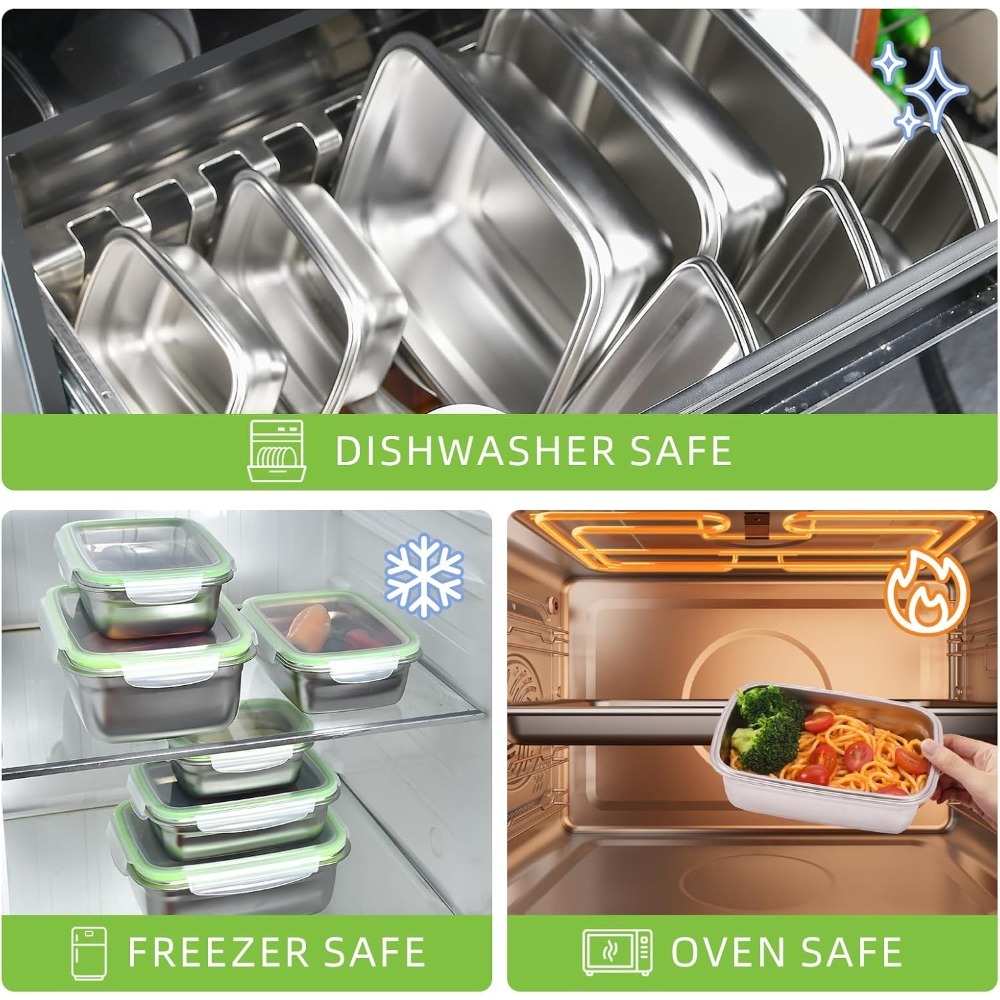 1/3 Piece Food Storage Contain - Food Storage Oven Safe 评论和价格